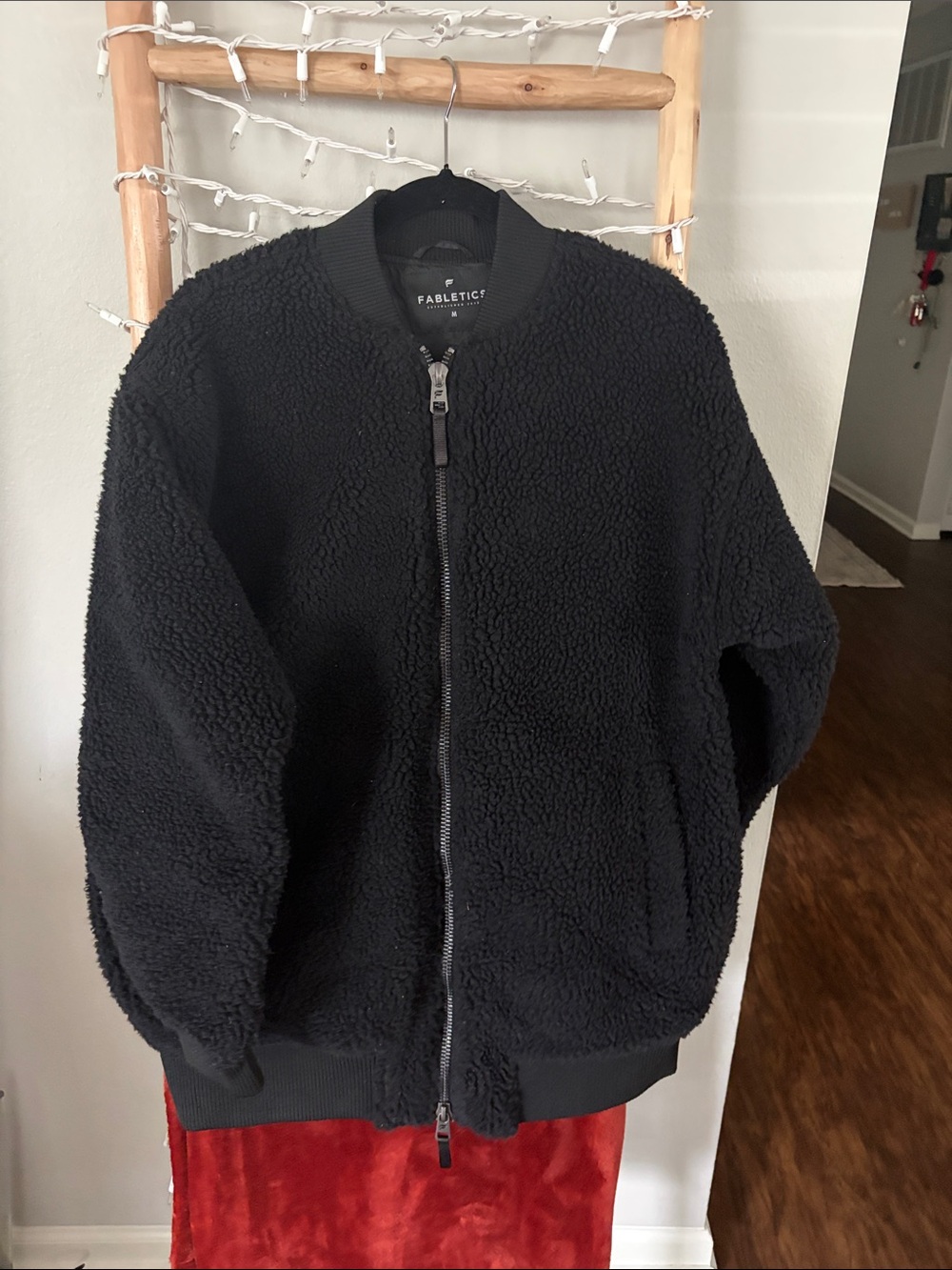 Fabletics Black Sherpa Bomber Jacket with Zip